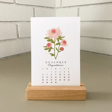 Desk Calendar 2023, Desk Calendar Design, Small Calendar, Flower Calendar, Mini Desk Calendar, Watercolor Calendar, Table Calendar, Calendar Art, Creative Calendar