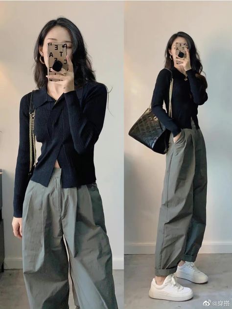 Korean Style Outfits, Modesty Outfits, Korean Casual Outfits, Casual Day Outfits, Stylish Work Outfits, Ulzzang Fashion, Modern Outfits, Edgy Outfits, China Fashion