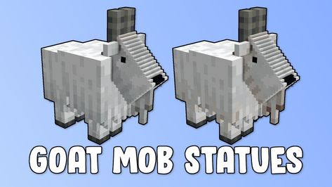 Goat Mob Statues Minecraft Map Minecraft Goat Statue, Statues Minecraft, Goat Statue, Pasture Shelter, Goat Playground, Goat Toys, Goat Shed, Minecraft Statues, Goat Shelter