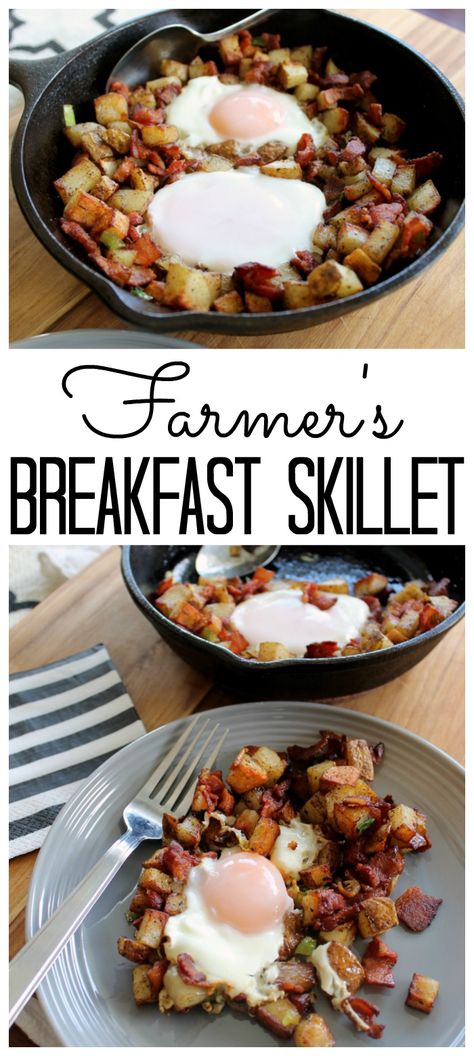 Make this farmer's breakfast skillet recipe for any meal of the day! A hearty one pan meal that is sure to please! Slushies Recipes, Farmers Breakfast, Casseroles Recipes, Breakfast Skillet Recipes, Recipes Winter, Nutrisystem Recipes, One Pan Meal, Balsamic Recipes, Recipes Sausage