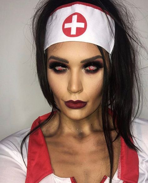 🌹Ꮲɪɴᴛᴇʀᴇsᴛ|@sɴᴇᴀᴋᴇʀ ʙᴀᴇ Horror Nurse Costume, Dead Nurse Makeup, Nurse Costume Makeup, Scary Nurse Makeup, Zombie Nurse Makeup, Halloween Nurse Makeup, Scary Nurse Costume, Hallowen Schminke, Zombie Nurse Costume