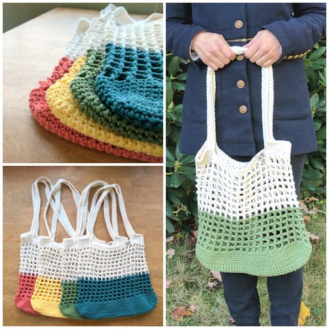 Market Bag Crochet, Yarn Creations, Free Crochet Bag, Chevron Stitch, Crocodile Stitch, Crochet Collection, Yarn Bee, Crochet Market Bag, Malabrigo Yarn