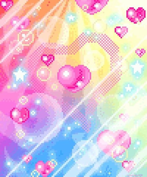 2000’s, 2007, Aesthetic, Nostalgia, Webcore, Old Web, Scene, Y2K, Rainbow, Childhood Colorful Background, Rainbow Colors, The Sky, Pixel Art, Bubbles, Rainbow, Tumblr, Stars, Pink