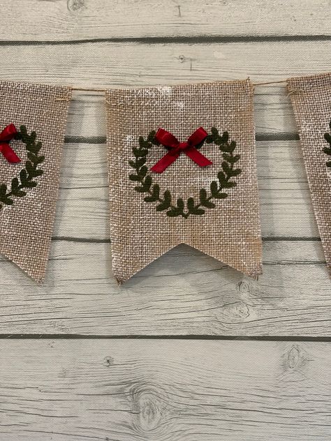 Burlap Garland, Rustic Valentine, Valentine Banner, Heart Banner, Wreath Burlap, Classic Farmhouse, Burlap Banner, Christmas Tree Garland, Tree Garland