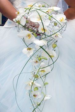 cascading orchid bouquet White Orchid Bouquet, Unique Bridal Bouquets, Unique Wedding Bouquet, Cascading Wedding Bouquets, Orchid Bouquet, Unique Bouquet, White Bridal Bouquet, Cascade Bouquet, White Wedding Bouquets