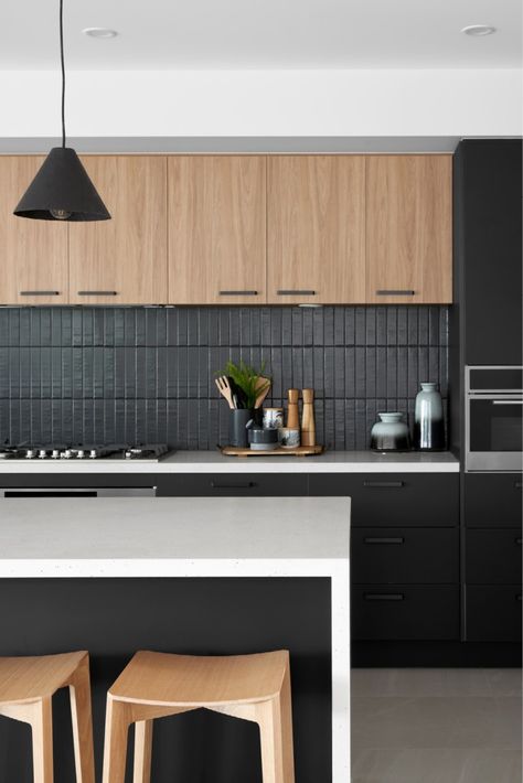 10 design ideas to help master your kitchen | Boutique Homes Contemporary Black Kitchen, Garden Hideaway, Matte Black Kitchen, Timber Kitchen, Contemporary Kitchen Cabinets, Black Kitchen Island, White Kitchen Island, Black Kitchen Cabinets, Sleek Kitchen