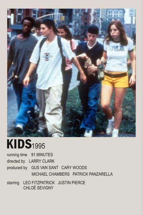 Kids Movie 1995, Kids 1995, Kids Movie Poster, Desk Stuff, Tv Posters, 1995 Movies, Larry Clark, Kids Movie, Posters Minimalist