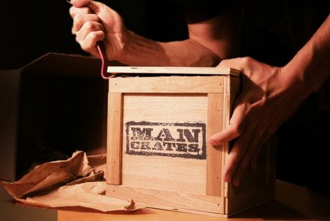 ManCrates-Open Man Crates, What Kind Of Man, Gift Crates, Best Gift Baskets, Baskets For Men, Gift Baskets For Men, First Anniversary Gifts, Personalized Gifts For Dad, Grill Master