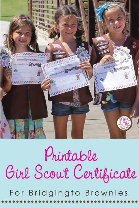 Printable Brownie Bridging Ceremony Certificate Editable PDF Brownie Bridging Ceremony, Girl Scout Brownie, Bridging Ceremony, Girl Scout Bridging, Investiture Ceremony, Brownie Girl, Pinning Ceremony, Daisy Scouts, Brownie Girl Scouts