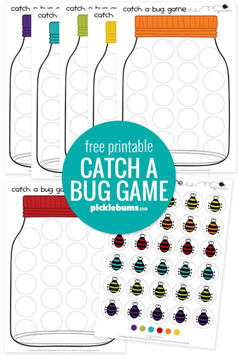 Catch a Bug! Free Printable Game. - Picklebums Preschool Insects Activities, Bug Games, Esl Kids, Storytime Ideas, Bug Activities, Insects Preschool, Bugs Preschool, Insect Activities, Spring Kindergarten