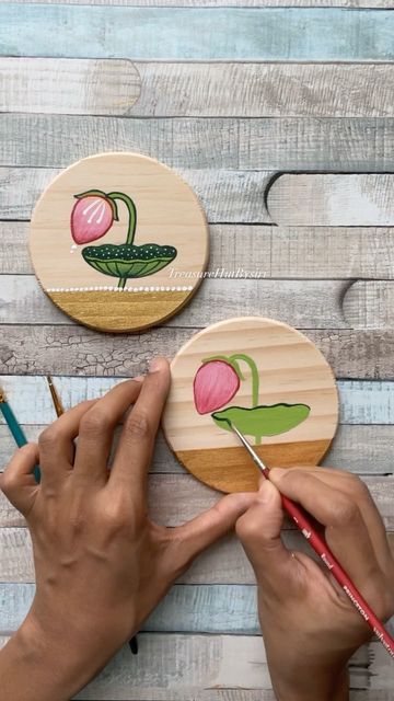 Return Gifts Indian, Neighborhood Activities, Diy Coaster, Coaster Ideas, Lotus Bud, Bengali Art, Kids Workshop, Cardboard Design, Coaster Art