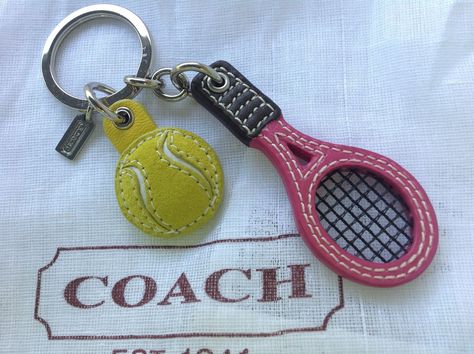 NEW AUTHENTIC COACH TENNIS RACKET BALL LEATHER KEY CHAIN RING FOB CHARM picclick.com Raquet Ball, Tenis Coach, Tennis Things, Tennis Crafts, Tennis Lifestyle, Tennis Mom, Tennis Girl, Tennis Art, Tennis Aesthetic