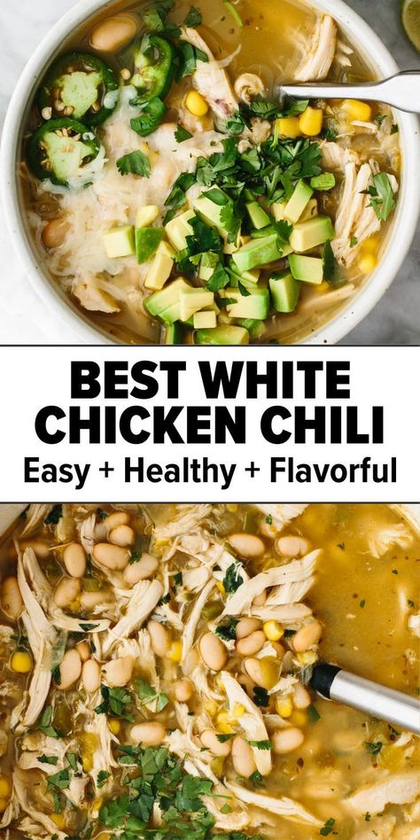 Chili Wendys, Best White Chicken Chili, Stovetop Chili, Chili Easy, White Chicken Chili Recipe, Recipe Instant Pot, White Chili Chicken Recipe, Chili Recipe Crockpot, Chili Recipe Easy