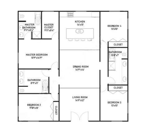 8 Amazing 40x40 Barndominium Floor Plan With Pictures 40 By 40 House Plans, 40x40 House Plans 3 Bedroom, 50x30 Barndominium Floor Plans, Small 4 Bedroom Barndominium Floor Plans, Small Barndominium Floor Plans With Garage, Simple Floor Plans 4 Bedroom, 1700 Sq Ft Barndominium Floor Plans, 40 X 40 Barndominium Floor Plans, Small 3 Bedroom Barndominium Floor Plans