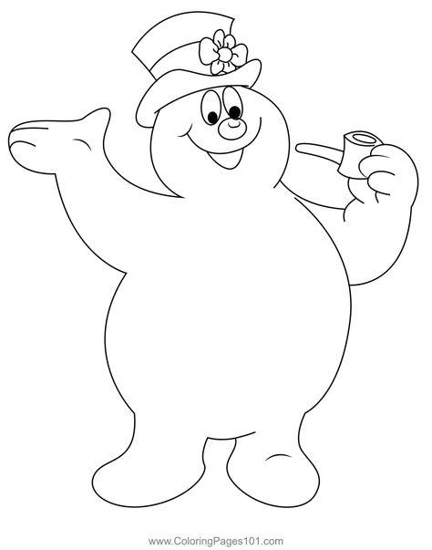 Happy Frosty The Snowman Coloring Page Frosty The Snowman Coloring Pages, Frosty The Snowman Crafts, Crocodile Coloring Pages, Snowman Coloring Page, Snowman Outline, Snowman Coloring, Window Paintings, Snowman Coloring Pages, Thanksgiving Coloring