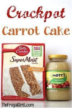 Crockpot Desserts are so easy, moist and delicious... and you're going to LOVE this simple Crockpot Carrot Cake Recipe! SO simple, moist, and delicious!! Cinnamon Spice Cake, Crockpot Carrots, Crockpot Cake, Crockpot Dessert Recipes, Pot Cakes, Crock Pot Food, Spice Cake Recipes, Crock Pot Desserts, Frugal Girls