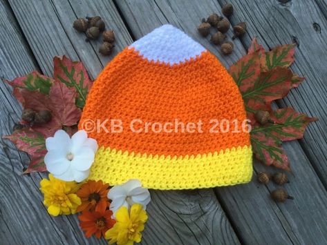 Crochet Halloween Hat, Candy Corn Hat, Crochet Baby Blanket Beginner, Crochet Kids Hats, Crochet Hat Free, Halloween Crochet Patterns, Crochet Beanie Pattern, Crochet Hats Free Pattern, Crochet Bebe