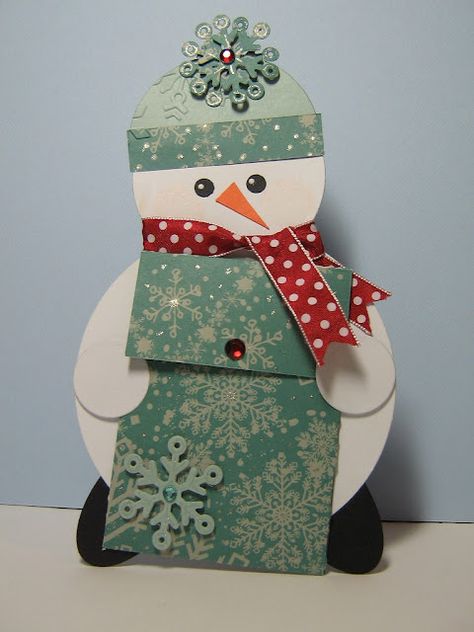 Waterlily Cards by Robyn: Snowman Giftcard Holder June Challenge, Body Silhouette, Card Box Holder, Gift Cards Money, Creative Money Gifts, Christmas Gift Card Holders, Gift Card Holders, Diy Gift Card, Gift Holders