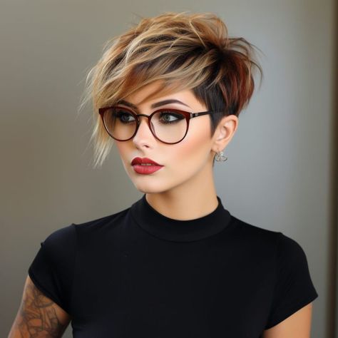 Thick Hair Pixie Cut, Pixie Hair Color, Thick Hair Cuts, Short Hair Images, Short Hair Pixie Cuts, Messy Short Hair, Edgy Short Hair, Curly Hair Women, Very Short Hair