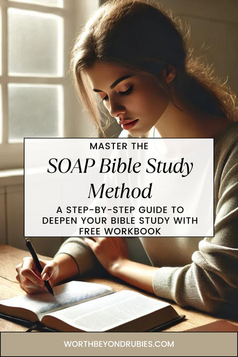 a woman reading a Bible Bible Study Workbook, Bible Study Techniques, Soap Method Bible Study, Soap Bible Study Method, Soap Method, Bible Study Method, Soap Bible Study, Bible Studying, Study Method