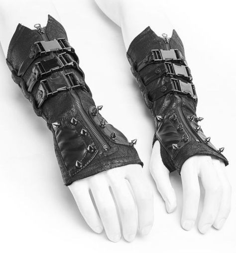 Gloves Png Aesthetic, Cyberpunk Mode, Black Mittens, Mode Steampunk, Gauntlet Gloves, Gloves Fashion, Cyberpunk Fashion, Punk Rave, Long Gloves