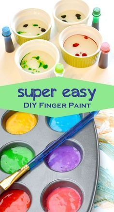 Diy Finger Paint, Homemade Finger Paint, Art Preschool, Homemade Paint, Preschool Projects, Finger Paint, Crafts Easy, I'm Bored, Kids Zone