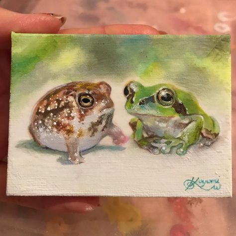 Cute Frog Painting, Acrylic Frog, Frog Painting, Green Tree Frog, Small Frog, Frog Drawing, Frog Art, Painting Inspo, Artistic Inspiration