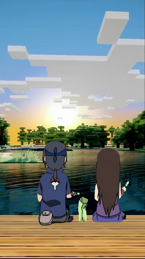 Itachi and Izumi (Minecraft edition). #anime #naruto #uchiha #itachi #izumi #gaming #minecraft #landscape Izumi Uchiha Wallpaper, Itachi Uchiha X Izumi, Itachi Izumi Wallpaper, Itachi Y Izumi, Izumi Naruto, Izumi And Itachi, Naruto Landscape, Itachi X Izumi, Minecraft Landscape