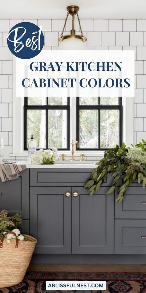 Gray is the new neutral! Discover the most popular gray kitchen cabinet colors and get inspired to transform your kitchen into a stylish and inviting space. From modern and minimalist to classic and elegant, there's a shade of gray to suit every taste and style. #graykitchen #kitchencolorideas #homedesign Painted Kitchen Cabinets Gray, Gray Kitchen Cabinet Colors, Kitchen Cabinets Colors, Grey Painted Cabinets, Warm Grey Walls, Perfect Grey Paint, Dark Grey Kitchen Cabinets, Gray Cabinet Color, Kitchen Cabinets Color Combination