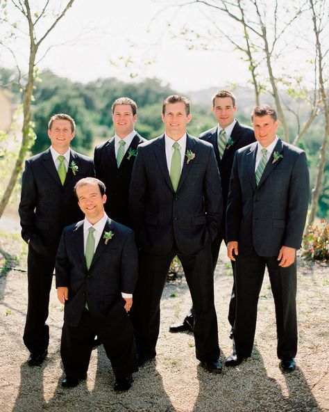 Black Suit Sage Tie, Black Suit With Sage Green Tie, Black Suit With Green Tie, Black Suit Green Tie, Jose Villa Wedding, Green Ties, Sage Green Tie, Grooms Attire, Male Wedding