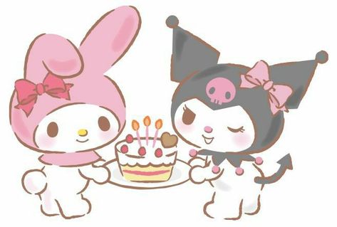 Kuromi Birthday, Purple Kuromi, Happy Birthday Drawings, Birthday October, Birthday Painting, Karakter Sanrio, Birthday Icon, My Melody Wallpaper, Cute Happy Birthday