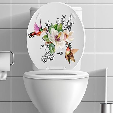 Listing Date:08/03/2023 Toilet Stickers, Bathroom Wall Stickers, Cheap Wall Stickers, Decor 2023, Decor 2024, Decor Stickers, Flower Bird, Bread Bowls, House Interiors