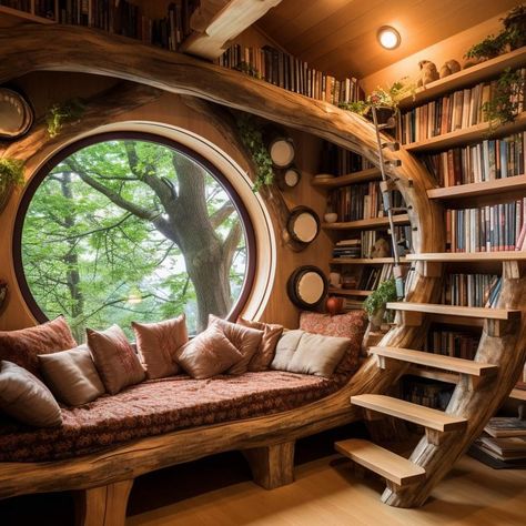 Cat Bookshelf, Hobbit Houses, Houses Modern, Dream Bedroom Inspiration, Fairytale House, Log Cabin Rustic, House Floor Design, Guest Houses, Cob House