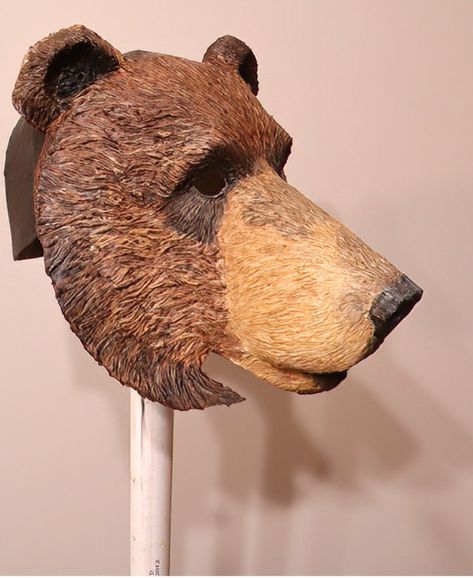 Fur Texture With Paper Mache Clay • Ultimate Paper Mache Paper Mache Bear Mask, Texture With Paper, Paper Mache Bear, Cardboard Art Sculpture, Making Paper Mache, Mache Art, Tiger Mask, Bear Mask, Long Haired Dogs