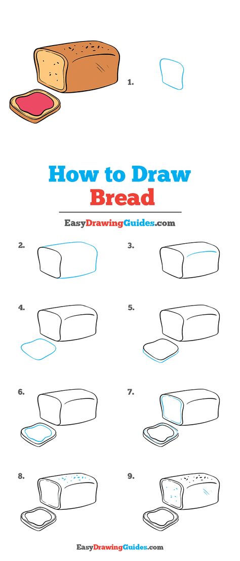 How to Draw Bread Food Drawing Easy, Bread Drawing, Pie Drawing, Draw Doodles, Drawing Steps, Easy Flower Drawings, Drawing Instructions, Easy Drawing Steps, Drawing Lesson