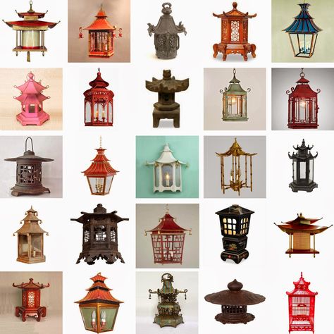 Chinese Lighting, Chinese Pagoda, Pagoda Lanterns, Chinese House, Japanese Lanterns, Chinese Lantern, Asian Architecture, Asian Homes, Chinese Furniture