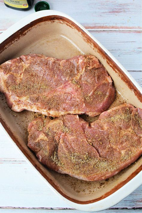 Tender Oven Baked Pork Chops, Bake Pork Steaks In Oven, Baked Pork Shoulder Steak, Pork Steak Marinade For Oven, Bbq Pork Steaks In Oven, Pork Shoulder Steak Recipes Oven Baked, Boneless Pork Steak Recipes, Oven Baked Pork Steaks Recipes, How To Cook Pork Steaks In The Oven