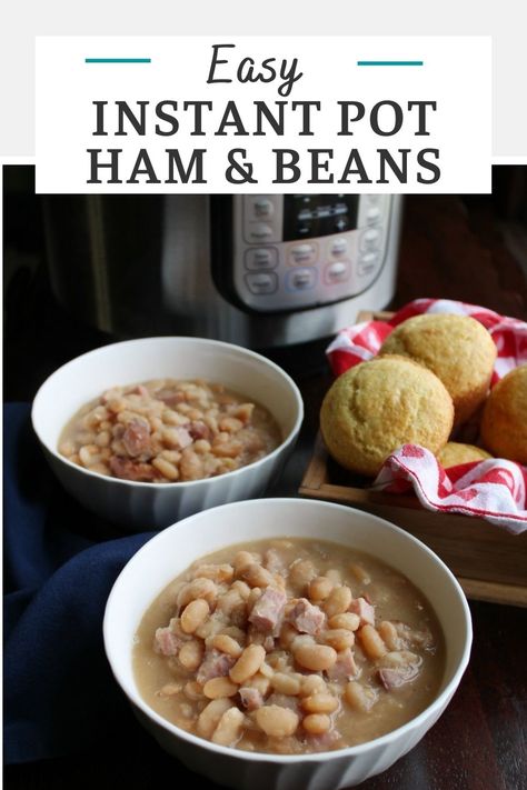 Instant Pot Ham Beans, Instapot Soup Beans, Instapot White Beans And Ham, Instapot Ham And Beans No Soak, Ham And Bean Soup Recipes Instant Pot With Canned Beans, Instant Pot Ham And White Bean Soup, Insta Pot Ham And Bean Soup Recipes, Ham And Bean Instant Pot Soup, Crockpot Ham And Beans No Soak