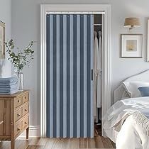 Kitchen Door Curtains, Door Room Divider, Bedroom And Closet, Bifold Doors Makeover, Bedroom Closet Doors, Accordion Doors, Blackout Curtains Bedroom, Closet Curtains, Door Room