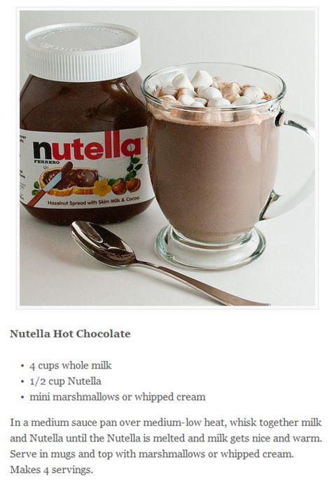 yum!!!!!!!!!!!!!!!!!!!!!!!!!!!!!!!!!!!!!!!!!!!!!!!!!!!!!!!!!!!!!!!!!!!!!!!!!!!!!!!!!!!!!!!!!!!!!!!!!!!!!!!!!!!!!!!!!!!!!!!!!!!!!!!!!!!!!!!!!!!!!!!!!!!!!!!!!!!!!!!!!!!!!!!!!!!!!!!!!!!!!!!!!!!!!!!!!!!!!!!!!!!!!!!!!!!!!!!!!!!!!!!!!!!!!!!!!!!!!!!!!!!!!!!!!!!! Nutella Hot Chocolate, Starbucks Drinks Recipes, Nutella Recipes, Starbucks Recipes, Hot Chocolate Recipes, Fun Baking Recipes, Frappe, Coffee Recipes, Yummy Food Dessert