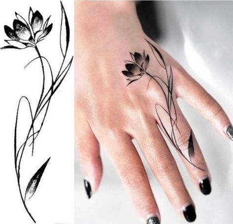 Rose Tattoos For Women, Finger Tattoo For Women, Hand And Finger Tattoos, Hand Tattoos For Women, Tatuaje A Color, Elegant Tattoos, Art Tattoos, Simplistic Tattoos, Minimal Tattoo