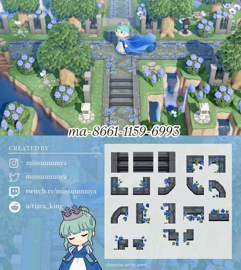 min 💙 on Instagram: “💐ILLYRIAN ROSE PATH / STAIRCASES💐 Correct Code: MA-8861-1159-6993 (Corrected images have been posted to my Twitter minsuuuuuya and Reddit…” Acnh Elegantcore, Cottagecore Acnh, Acnh Paths, Motif Acnl, Stone Road, Animal Crossing 3ds, Animals Crossing, Animal Crossing Guide, Rose Stone