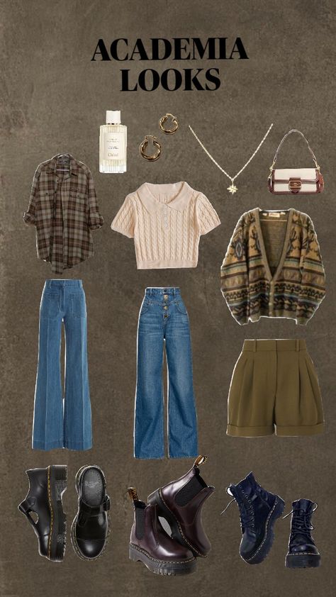 #lookbook #outfit #ootd #academia #darkacademia #fyp #brown Summer Outfits Academia, Dark Academia Outfit Jeans, Boho Academia Aesthetic, Dark Academia Casual Outfit, Cozy Academia Outfit, Art Academia Aesthetic Outfit, Fairy Academia Outfit, Casual Academia Outfit, Summer Academia Outfits