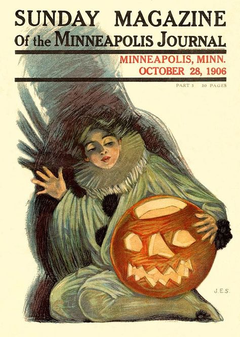 Free Halloween Illustrations from the Public Domain | Free Vintage Illustrations Halloween Magazine, Vintage Halloween Art, Halloween Illustrations, Autumn Illustration, Halloween Jack O Lanterns, Clown Costume, Halloween Illustration, Vintage Illustrations, Halloween Images