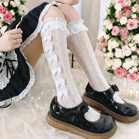 Crochet knee high socks