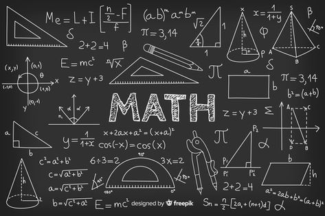 Cartoon math concept background Free Vector | Free Vector Chalkboard Background Free, Math Chalkboard, Year 7 Maths, Math College, Solid Geometry, Physics And Mathematics, Chalkboard Background, Math Tutor, Year 7