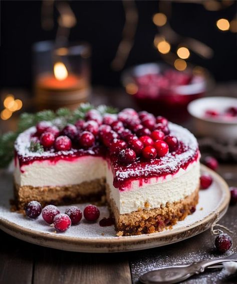 Easy Christmas Cheesecake - Yeyfood.com: Recipes, cooking tips, and kitchen hacks for home cooks of all levels Christmas Desserts Cheesecake, January Desserts, Easy Christmas Cheesecake, Christmas Cheesecakes, Cranberry Cheesecake Recipes, Christmas Book Club, Holiday Cheesecake Recipes, Berry Cheesecake Recipes, Christmas Cheesecake Recipes