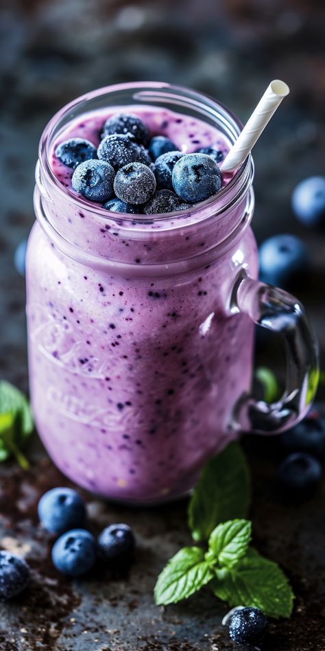 Banana Blueberry Peanut Butter Smoothie [5 Minutes] - Chasety Refreshing Breakfast, Blueberry Banana Smoothie, Smoothie Fruit, Dairy Free Smoothies, Peanut Butter Smoothie, Summer Smoothies, How To Make Smoothies, Blueberries Smoothie, Banana Blueberry