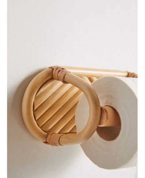 Urban Outfitters Bathroom, College Dorm Bathroom, Holder Toilet Paper, Toilet Paper Stand, Towel Stand, Bamboo Bathroom, Rattan Mirror, Mirror With Hooks, Music Board