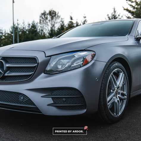 Check out this stunning 2019 Mercedes Benz E450 we transformed with our friend Jeff at Imperial Tint! We gave it a fresh look with a full wrap in 3M satin dark gray for that ultimate sleek vibe. What do you think of this makeover? - #carwraps #mercedesbenz #vehiclewraps #paintisdead #3m #layednotsprayed #satinvinyl #seattle #snohomish Car Wrap, Mercedes Benz, Vinyl, Blue